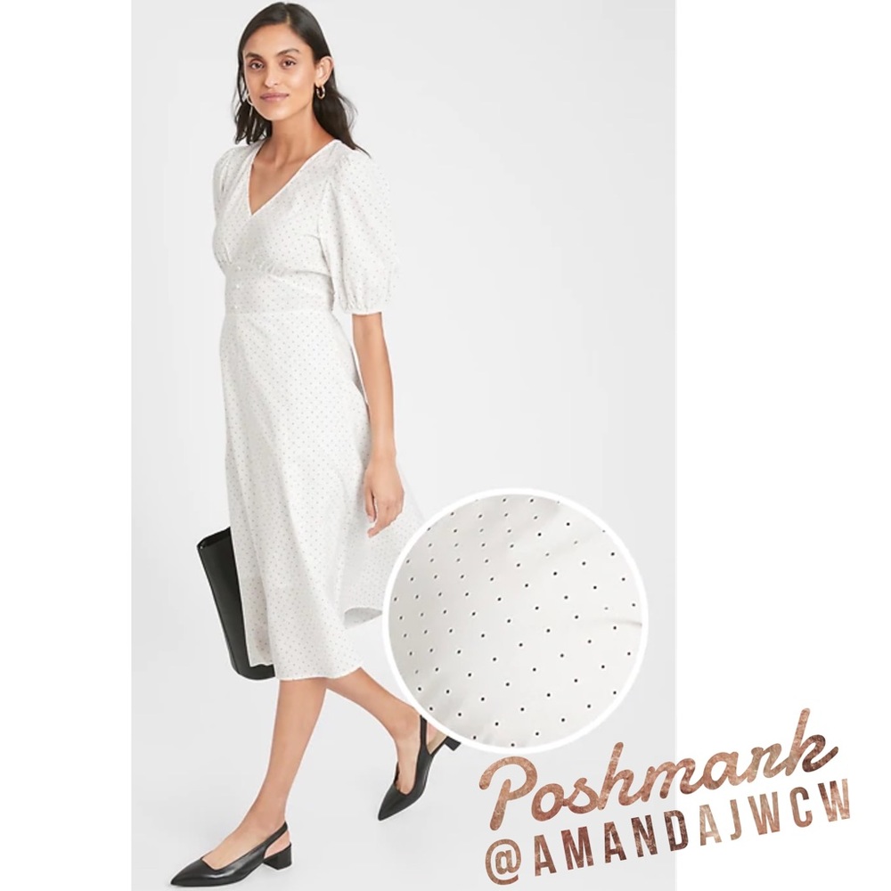 Banana Republic Classic Midi Dress - White - NWT - Picture 6 of 14